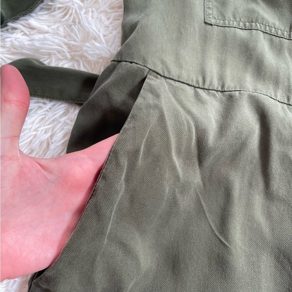 Anthropologie Preston Utility Jumpsuit olive Green Missing Belt pockets size 2 - Picture 7 of 10